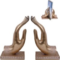 Iris 46809 Műgyanta Kéz alakú könyvtámasz 2 darabos 11x19cm - Arany