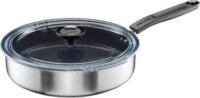 Fiskars 1072314 Funkcionális Serpenyő Üveg fedéllel 26cm - Inox / Fekete