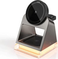 Xprotector 3in1 QI Crystal Hálózati Töltőállvány 15W - Fekete