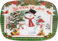 Iris Hóember mintás Üveg tányér 25x25cm