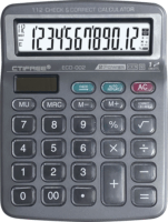 CTIFREE ECO-002 Elem / Napelem 12 digit számológép - Fekete