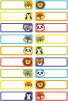 Avery ETVET36A 45 x 13 mm Öntapadós ruhacimke ( 36 cimke / csomag) - Állat mintás