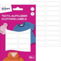 Avery ETVET36 45 x 13 mm Öntapadós ruhacimke ( 36 cimke / csomag) - Fehér