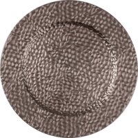Iris 676554 Bőr hatású kerek Műanyag tálca 33 cm - Arany