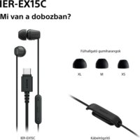 Sony IEREX15CB-CE7 USB Type-C Vezetékes Fülhallgató Headset - Fekete