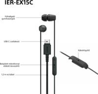 Sony IEREX15CB-CE7 USB Type-C Vezetékes Fülhallgató Headset - Fekete