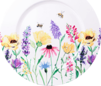 iris bádog tálca mezei virág mintával 33x1,5cm - Fehér/Mintás