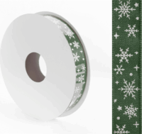 Iris Hópihe mintás díszítő karácsonyi szalag 15mm/10méter - Zöld