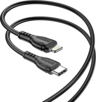 Borofone BX51 Lightning apa - USB-C apa Adat és töltőkábel 1m - Fekete