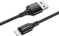 Borofone BX54 Lightning apa - USB-A apa Adat és töltőkábel 1m - Fekete