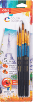 Deli Color Emotion 5 darabos kerek sörtés ecsetkészlet 1-8mm - Fekete