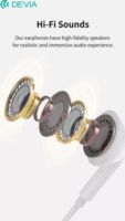 Devia ST126077 Kintone Series A2 Lightning Vezetékes Fülhallgató Headset - Fehér