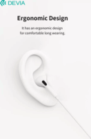 Devia ST126077 Kintone Series A2 Lightning Vezetékes Fülhallgató Headset - Fehér