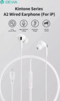 Devia ST126077 Kintone Series A2 Lightning Vezetékes Fülhallgató Headset - Fehér