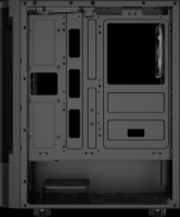 Gamdias Talos E3 CG Midi Torony Számítógépház + 3db 120mm ventilátor - Fekete
