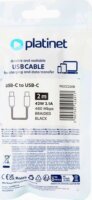 Platinet USB-C - USB-C Fonott töltőkábel 42W 2m - Fekete
