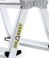 DRABEST HOME 2x6 Lépcsőfokos Összecsukható alumínium állólétra