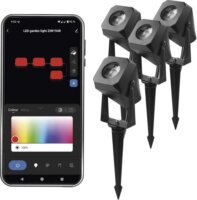 Emos GoSmart WiFi RGBIC Kültéri LED spotlámpa Kezdő készlet 4 darab - Fekete