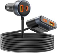 Orico CC-98AC-BK-BP 2xUSB-A+2xUSB-C Autós töltő - Fekete