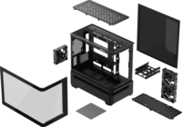 ASUS Prime AP202 Midi Torony Számítógépház + 3db 120mm ARGB ventilátor - Fekete