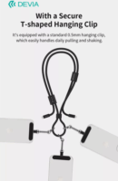 Devia ST124981 Cable Pro5 USB-C apa Lightning apa Adat és töltőkábel 1,6m + nyakpánt - Fekete