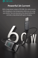 Devia ST120747 Extreme Speed Series USB-C apa USB-C apa 2.0 Adat és töltőkábel 1,2m - Fekete