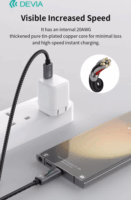 Devia ST120747 Extreme Speed Series USB-C apa USB-C apa 2.0 Adat és töltőkábel 1,2m - Fekete