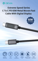 Devia ST120747 Extreme Speed Series USB-C apa USB-C apa 2.0 Adat és töltőkábel 1,2m - Fekete