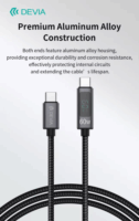 Devia ST120747 Extreme Speed Series USB-C apa USB-C apa 2.0 Adat és töltőkábel 1,2m - Fekete