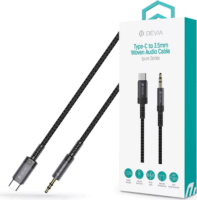 Devia ST111943 iPure Series 3.5mm Jack apa - USB-C apa audio kábel 1m - Fekete