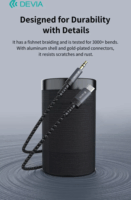 Devia ST111943 iPure Series 3.5mm Jack apa - USB-C apa audio kábel 1m - Fekete