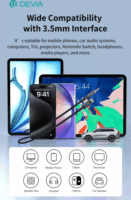 Devia ST111943 iPure Series 3.5mm Jack apa - USB-C apa audio kábel 1m - Fekete