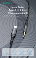 Devia ST111943 iPure Series 3.5mm Jack apa - USB-C apa audio kábel 1m - Fekete