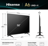 Hisense 58" 58A6Q 16:9 4K UltraHD LED Smart TV 60Hz