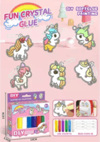 Kulcstartó és medál készítő 12 darabos üvegfestő szett - Unikornis