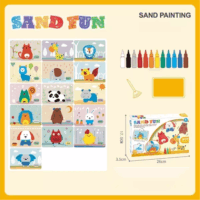 Homokfestő készlet 12 színnel - Állatok