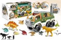 Dinó játékszett járgánnyal 35 cm