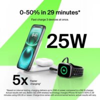 Belkin UltraCharge Qi2 Mágneses 2-in-1 hálózati töltő 25W - Fehér