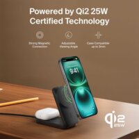 Belkin UltraCharge Qi2 Mágneses 2-in-1 hálózati töltő 25W - Fekete