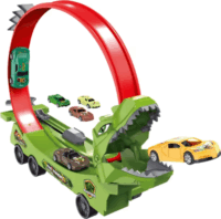 Dinoszaurusz alakú autókilövő 5darab kisautóval 44 cm