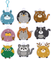 Gyémántszemes Kulcstartó és medál készítő szett 9 darabhoz - Erdei állatok