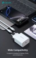 Devia ST112896 Rocket Series USB-C Hálózati Gyorstöltő Adapter 45W - Fehér