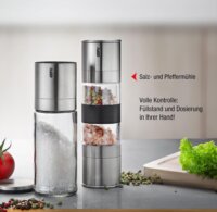 Gefu 34638 Manuális Só- és borsőrlő szett - Ezüst / Átlátszó