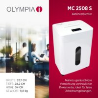 Olympia MC 2508 S Iratmegsemmisítő 8 lap 25L - Fehér