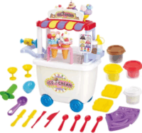 Playgo Guruló jégkrémes kocsi gyurmakészlet 4 színű gyurmával