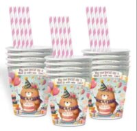 Maci mintás születésnapi papírpohár 2,7dl (10 db/csomag)