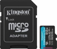 Kingston 512GB MicroSDXC V30 UHS-I CL10 Memóriakártya + Adapter