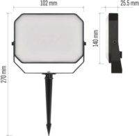 Emos GoSmart WiFi kültéri LED RGBIC Reflektor kezdő készlet 3 darab - Fekete