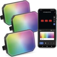 Emos GoSmart WiFi kültéri LED RGBIC Reflektor kezdő készlet 3 darab - Fekete