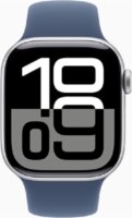 Apple Watch S10 GPS 42mm Okosóra S/M denim sportszíjjal - Ezüst